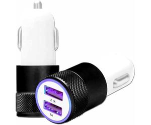 Allume-Cigare Chargeur USB Noir Compatible Fairphone 6 -> Double Ports Ultra Rapide USB X2 Car Charger 12/24V - Normes CE