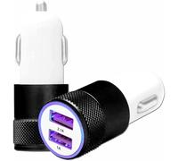 Allume-Cigare Chargeur USB Noir Compatible Sharp Aquos Wish5 -> Double Ports Ultra Rapide USB X2 Car Charger 12/24V - Normes CE