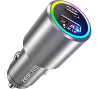 Allume Cigare Double Port En Métal 53W - Type C Pd3.0 35W, Usb Qc3.0 18W - Compatible Iphone 14 13 12 11 X Xs Pro Max Mini, Ipad Pro, Galaxy S23[Z4465]