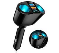 Allume-cigare double sortie 12V/24V avec répartiteur USB, support allume-cigare 120W et enregistreur GPS pour voiture, téléphone et table