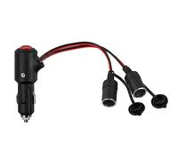 Allume Cigare Socket, 1 à 2 Allume-Cigare Câble D'extension, Double Allume Cigare avec Interrupteur pour Voiture, Voiture Allume Cigare Socket Mâle vers Femelle, avec Fusible Le 30cm Fil 12-24V
