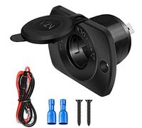 Allume Cigare Socket, 12-24v Prise Allume Cigare Imperméable Cigarette Lighter Socket pour Voiture Marine Moto Bateau VTT, avec Câble de Connexion de 60 cm (1PCS)