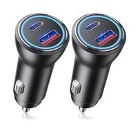 Allume Cigare USB C 2Pack Chargeur Voiture 2 Ports 48w PD QC 3.0 Rapide Tout Métal Prise Chargeurs de Adaptateur 12v, pour iPhone 17 16 15 14 Pro Max Mini Plus iPad Samsung Huawei Xiaomi Tabletetc