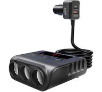 Allume Cigare Usb Chargeur De Voiture 180W Typ C Pd Qc 3.0, Pd 30W 3 Prises Adaptateur 12V/24V Avec 6 Ports Usb Avec Affichage Led Pour Dash Cam Tablette Phone Gps