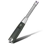 Allume-feu électrique rechargeable pour cuisine, barbecue et bougie, design coupe-vent avec affichage LED de la batterie