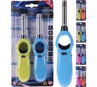 ALLUME GAZ BRIQUET avec embout métal rigide rechargeable hyper pratique : cuisinière, barbecue, bougies,... couleur aléatoire