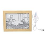 Allumer la peinture Éclairage lumineux LED Peinture 3 modes d'éclairage Alimenté par USB Acrylique Bois DIY Éclairage Peinture Décoration pour la maison, la chambre à coucher, le (S 62x50cm /