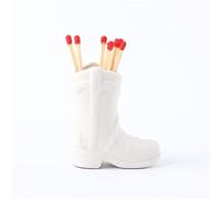 Allumettes Botte Cowboy En Résine, Support D'Allumette, Porte Allumettes Pour Bottes De Cow-Boy, Boîte D'Allumettes De Bottes, Pour Les Cuisines Cheminées Salles De Bains Chambres à Coucher (Blanc)