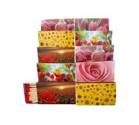 Allumettes pour barbecue, cheminée et bougies 10 cm, divers motifs, fleurs, 10 Stk