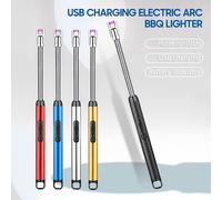 Allumeur à impulsion intelligent, chargeur USB, briquet pour barbecue, arc électrique, allumage à arc pulsé, allume-feu, coupe-vent, sans flamme, rechargeable par USB, tube souple pliable à 360 degrés