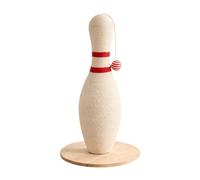 AlluraPet Arbre à chat avec jouet d'exercice base en bois stable Bowling Pin Décoration d'intérieur 35 x 35 x 62 cm