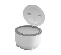 AlluraPet Poubelle à litière pour chat avec couvercle à pression, poubelle fermée isolante des odeurs, conteneur à litière pour chats d'intérieur 19 x 15 cm, blanc