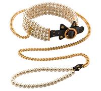 Allure - Collier perlé avec laisse (noir)