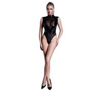 Allure Femme Fatale - Body avec empiècements transparents (noir) - M