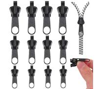 Alluring 12 PCS Curseur Fermeture Eclair Clipsable, Reparation Fermeture Eclair, Têtes De Fermeture à Glissière Détachables pour Bagages, Jouets, Tentes, Chaussures et Vêtements
