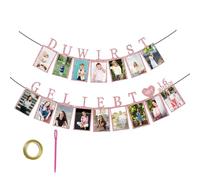 ALLY-MAGIC Guirlande décorative pour 16 ans - Pour fille - 16 ans - Photos - Tu es aimée depuis 16 ans - Or rose - Guirlande photo d'anniversaire - Décoration murale - Cadeau mural - E9-16SSRLQ