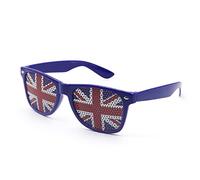 ALLY-MAGIC Lunettes Union Jack, lunettes de soleil drapeau britannique, décorations de fête du jubilé de platine, monture bleue, lunettes d'été rétro Prop Y9-GQYJ