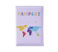 ALLY-MAGIC Y7CYHZJ Étui de passeport en cuir synthétique avec portefeuille pour cartes de crédit, cartes de visite, argent, voyage et accessoires d'embarquement, violet, Taille unique, Classique
