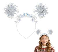 ALLY-MAGIC Y9XHLSFG Bandeau de Noël en forme de flocon de neige pailleté avec inscription « Merry Christmas »