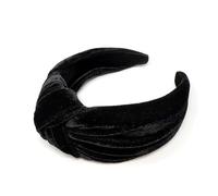 allydrew Bandeaux larges en velours noué, bandeaux en velours avec nœud supérieur, pour femme, noir