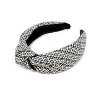 allydrew Bandeaux larges noués, bandeaux à nœud supérieur pour femme, tweed noir