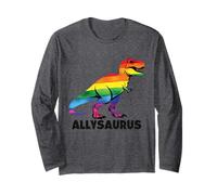 Allysaurus LGBTQ Ally Dinasour - Dinosaure Rainbow Pride Ally Manche Longue