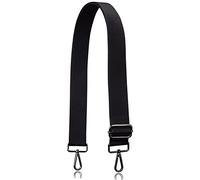 Allzedream Thick Purse Strap Wide Adjustable Replacement Crossbody Bag Handbag (Black-Silvery Hardware)