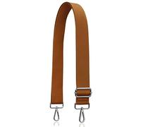 Allzedream Thick Purse Strap Wide Adjustable Replacement Crossbody Bag Handbag (Brown-Silvery Hardware)
