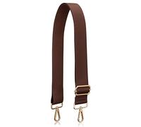 Allzedream Thick Purse Strap Wide Adjustable Replacement Crossbody Bag Handbag (Dark Brown-Gold Hardware)