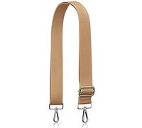 Allzedream Thick Purse Strap Wide Adjustable Replacement Crossbody Bag Handbag (Light Brown-Silvery Hardware)