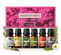 ALMA Coffret Huiles Essentielles pour Aromathérapie - Essence of Spring - Lavande, Romarin, Géranium, Jasmin, Citronnelle, Camomille - Sérénité et Fraîcheur - Huiles Essentielles Bio