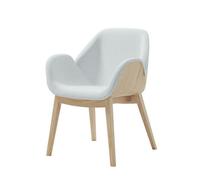 ALMA DESIGN fauteuil en frêne naturel rembourré LIPS (Cat. C Capri - Bois courbé et tissu)