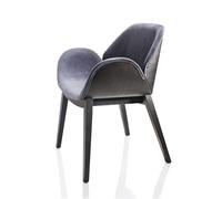 ALMA DESIGN fauteuil en frêne teinté noir rembourré LIPS (Cat. E Hero - Bois courbé et tissu)