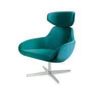 ALMA DESIGN fauteuil pivotant X 2BIG avec structure en aluminium brillant (Cat. D Velluto Luna - Métal et tissu)