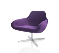 ALMA DESIGN fauteuil pivotant X BIG avec structure en aluminium brillant (Cat. D Velluto Luna - Métal et tissu)