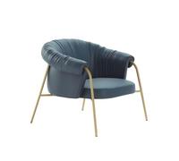 ALMA DESIGN fauteuil SCALA avec structure en acier verni bronze (Cat. PE Miami - Métal et cuir)