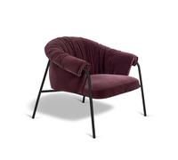ALMA DESIGN fauteuil SCALA avec structure en acier verni noir (Cat. B Stone Velvet - Métal et tissu)