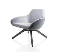 ALMA DESIGN fauteuil X BIG avec structure en frêne teinté noir (Cat. D Velluto Luna - Bois et tissu)