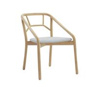 ALMA DESIGN set de 2 fauteuils MARNIE en frêne naturel avec assise rembourré (Cat. D Velluto Luna - Bois et tissu)