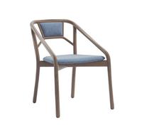 ALMA DESIGN set de 2 fauteuils MARNIE en frêne teinté noyer avec assise et dossier rembourré (Cat. D Velluto Luna - Bois et tissu)