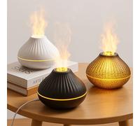ALMA® Diffuseur & Humidificateur d'Huiles Essentielles Effet Flamme - 7 Couleurs, Ultra-Silencieux, Arrêt Automatique - Parfait pour Maison, Chambre, Yoga & Bureau