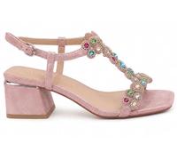 Alma en Pena V2650210 Sandales à talon avec strass et bout carré pour femme, rose, 37 EU