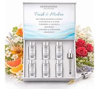 Alma Fresh & Modern - Coffret huiles essentielles - 6 senteurs - Diffusion & parfum d’intérieur - Nectarine Honey, Grapefruit, Nasturtium Clover, Tuberose Angelica, Roses, Lavender Coriander - 6x10 ml