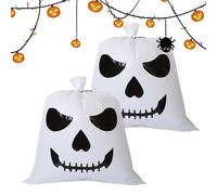 almacenamiento de basura de Halloween de 2 pièces para el jardín del jardín del jardín del jardín del jardín | Bolsa de hoja de Halloween : bolsas de desecho de calabaza reutilizables para patio