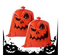 almacenamiento de basura de Halloween de 2 pièces para el jardín del jardín del jardín del jardín del jardín | Bolsa de hoja de Halloween : bolsas de desecho de calabaza reutilizables para patio