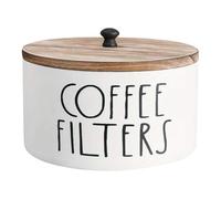 Almacenamiento De Filtros De Café - Organizador Dee Madera Con Tapa Dee Estilo Granja Rú, Portador Filtros Para Café, Para La Preparación Por, Verter Y Servir, Paara Acampada Y Viaje