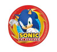 ALMACENESADAN 0494 Pack Sonic pour fêtes et anniversaires 8 assiettes 18 cm