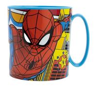 ALMACENESADAN 2576 ; Tasse Spiderman ; Tête de Spiderman ; Produit en plastique, réutilisable ; sans BPA ; capacité 410 ml