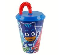 ALMACENESADAN 2615 ; Verre Snack PJ Masks ; Capacité 400 ml ; Produit en plastique réutilisable; Sans BPA; Diamètre 8,4 cm, Hauteur 18,7 cm