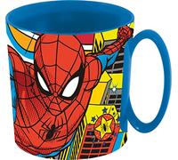 ALMACENESADAN 2656 ; Tasse micro-ondes Spiderman ; capacité 350 ml ; produit en plastique ; sans BPA